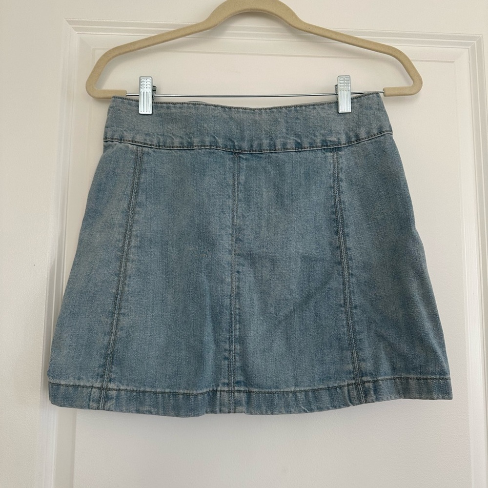 Free People Jean Mini Skirt